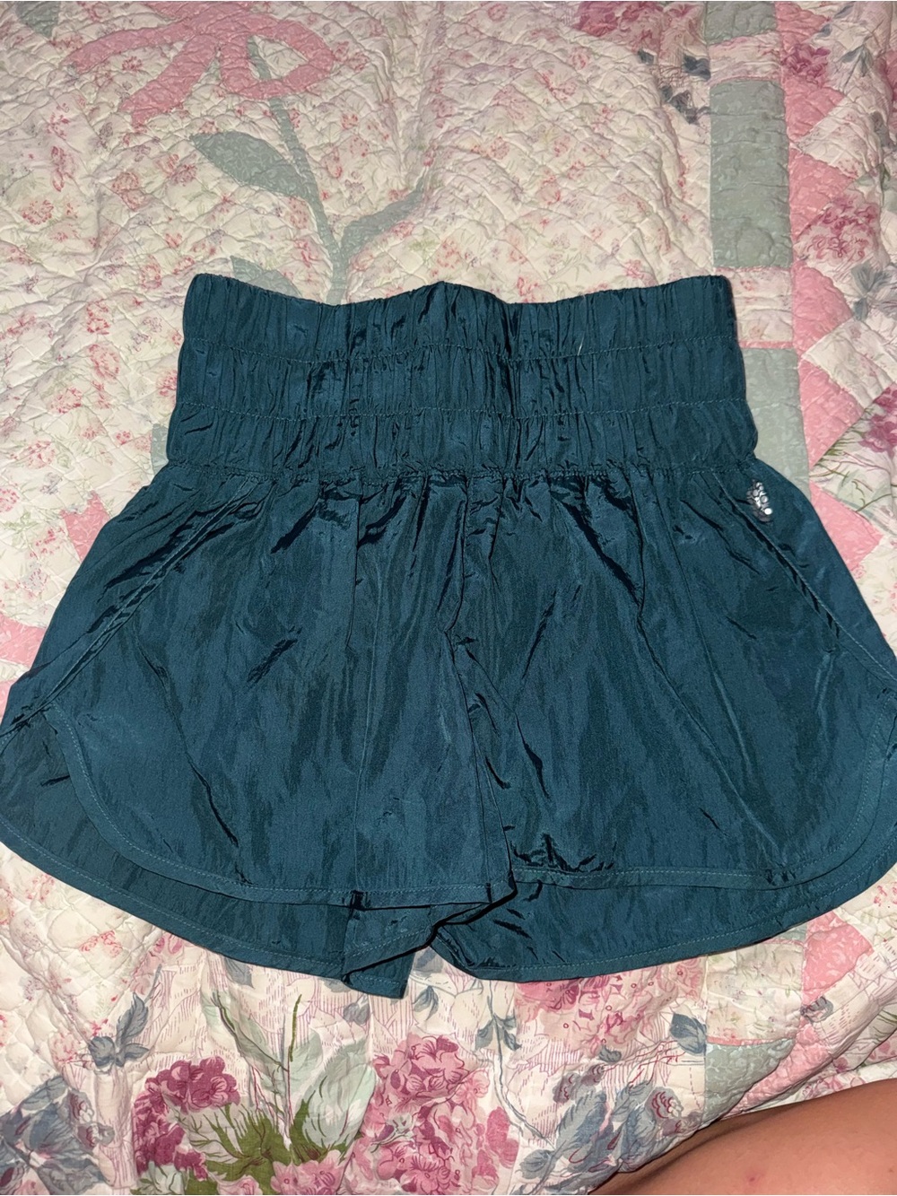 Free People Teal High-Waist Athletic Shorts